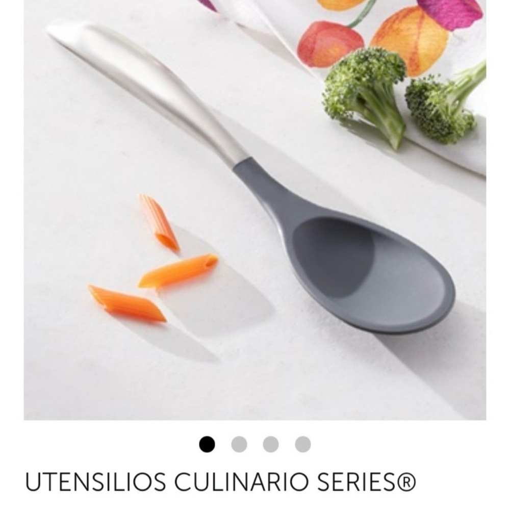 Princess House Gray and White Kitchen Spoon